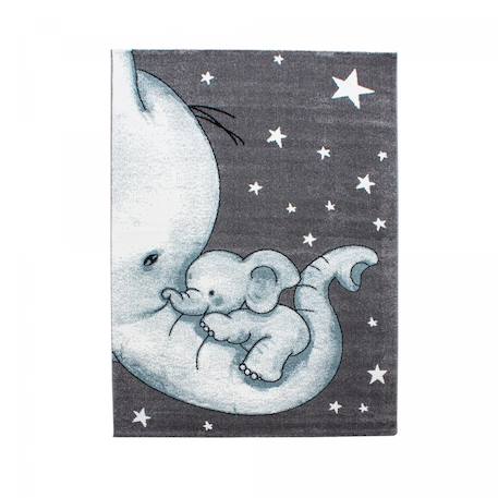 Tapis enfant tissé motif animaux elephant Bleu+Rose 2 - vertbaudet enfant 