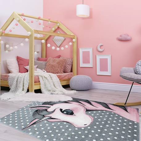 Tapis enfant tissé motif animaux kid dream Rose 1 - vertbaudet enfant 