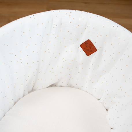Couffin bébé avec matelas habillage et drap housse pois dorés Blanc à pois or+Camel à pois or+Vert à pois or 4 - vertbaudet enfant 