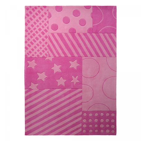 Tapis enfant fait main statripe Rose 2 - vertbaudet enfant 