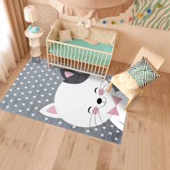 Linge de maison et décoration-Décoration-Tapis-Tapis enfant tissé motif animaux kid chat