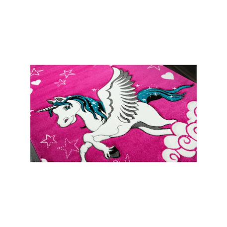 Tapis enfant tissé lyn8 licorne a Rose 3 - vertbaudet enfant 
