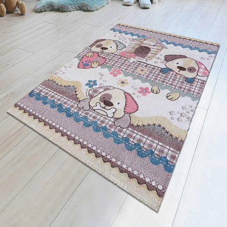 Tapis enfant tissé dogra Crème 1 - vertbaudet enfant 