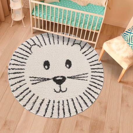 Tapis enfant tissé motif animaux lion Beige 1 - vertbaudet enfant 