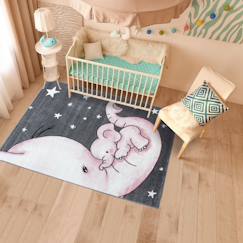 Linge de maison et décoration-Décoration-Tapis-Tapis enfant tissé motif animaux elephant