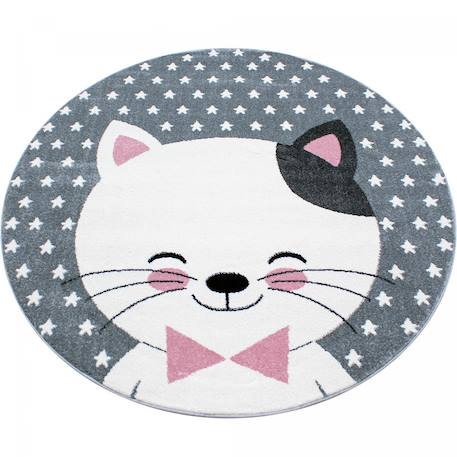 Tapis enfant tissé motif animaux kid chat Rose 4 - vertbaudet enfant 
