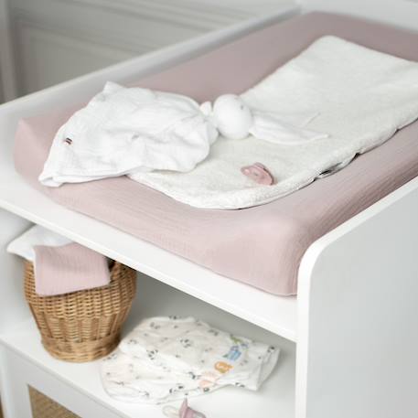 Housse de matelas à langer + éponge bambou jeanne Beige+Blanc+Bleu+Camel+Écru+Gris clair+Rose+Terracotta+Vert de gris 20 - vertbaudet enfant 