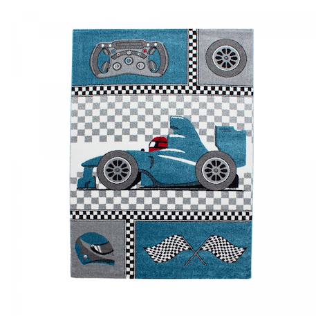 Tapis enfant tissé kid race Bleu 2 - vertbaudet enfant 
