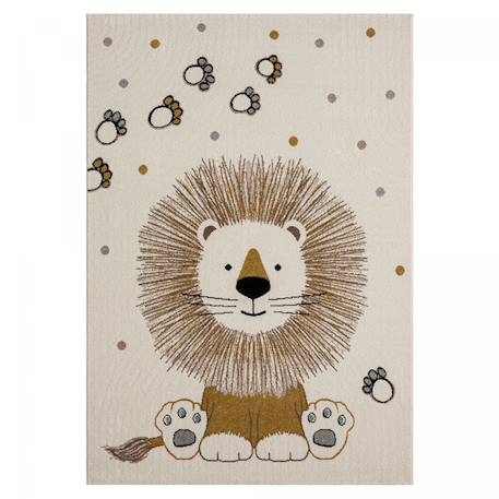 Tapis enfant tissé motif animaux sweetlion Ecru 2 - vertbaudet enfant 