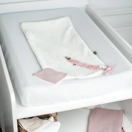 Housse de matelas à langer + éponge bambou jeanne Beige+Blanc+Bleu+Camel+Écru+Gris clair+Rose+Terracotta+Vert de gris 5 - vertbaudet enfant 