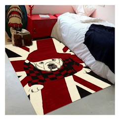 Linge de maison et décoration-Décoration-Tapis-Tapis enfant tissé motif animaux lyn49 londdog