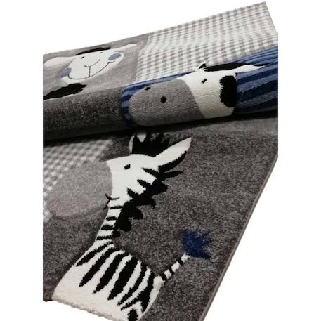 Tapis enfant tissé motif animaux zoo Bleu 3 - vertbaudet enfant 