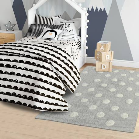Tapis enfant fait main en coton coronda Blanc+Gris 7 - vertbaudet enfant 