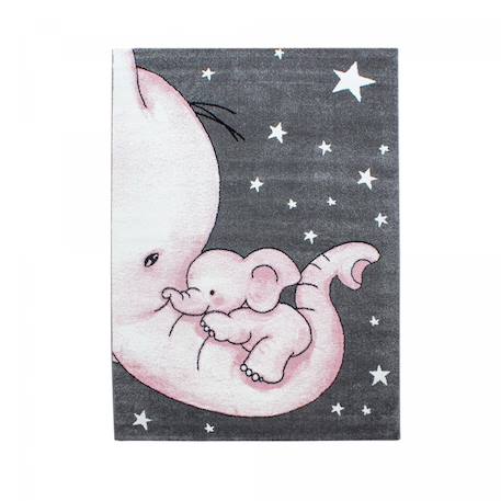 Tapis enfant tissé motif animaux elephant Bleu+Rose 6 - vertbaudet enfant 