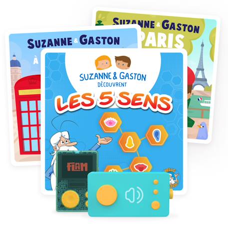 Pack 3 livres audio interactifs - Pack découverte avec Suzanne & Gaston dès 3 ans, 40 histoires à composer, 5h03 d'écoute MULTICOLORE 1 - vertbaudet enfant 