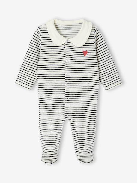 Lot de 3 pyjamas bébé fille 'c½urs' en velours bleu nuit 4 - vertbaudet enfant 
