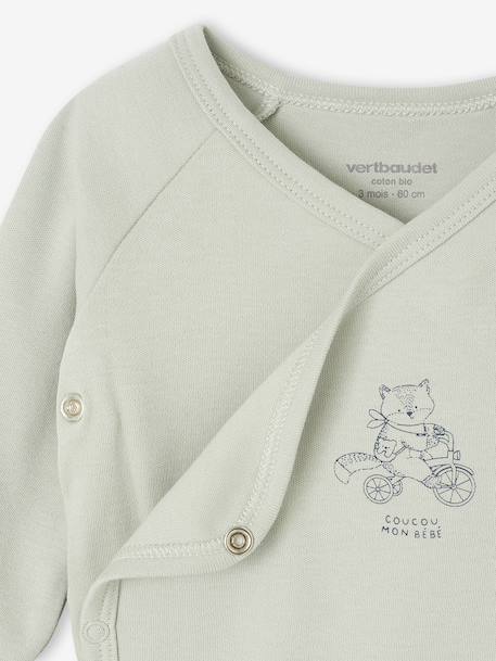 Lot de 2 bodies bébé ouverture naissance manches longues beige+rose+vert d'eau 19 - vertbaudet enfant 