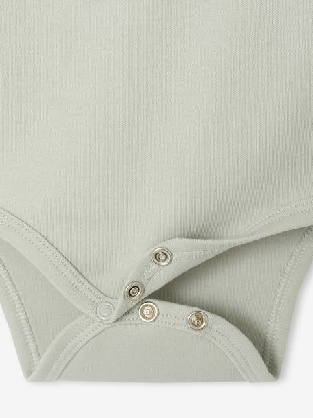 Lot de 2 bodies bébé ouverture naissance manches longues beige+rose+vert d'eau 20 - vertbaudet enfant 