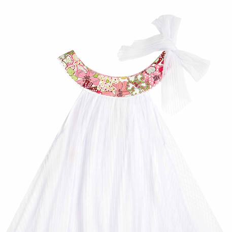 Robe cérémonie   col liberty    alizee Blanc rose floral 4 - vertbaudet enfant 