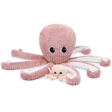 Peluche filou la pieuvre maman et bébé les ptipotos rose Rose, blanc 3 - vertbaudet enfant 