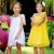 Robe cérémonie   à col fleuri liberty   alizee Blanc violet floral+Jaune multicolore+Rose jaune floral 4 - vertbaudet enfant 