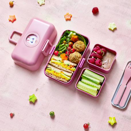 Lunch box à compartiments 800ml tresor Bleu dino+Bleu infinity+Bleu wolf+Cannelle fox+Rose birds+Rose blush+Rose papercut+Vert forest+Vert raccoon 32 - vertbaudet enfant 