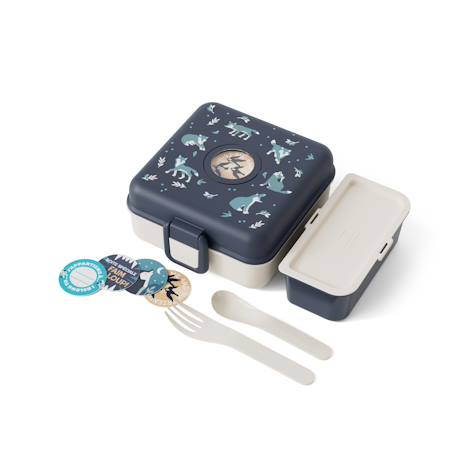 Boite à sandwich et goûter 850ml snacky Bleu dino+Bleu infinity+Bleu wolf+Cannelle fox+Rose birds+Rose blush+Vert forest+Vert raccoon 17 - vertbaudet enfant 