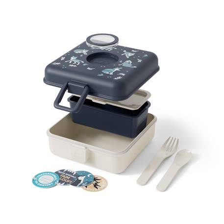 Boite à sandwich et goûter 850ml snacky Bleu dino+Bleu infinity+Bleu wolf+Cannelle fox+Rose birds+Rose blush+Vert forest+Vert raccoon 15 - vertbaudet enfant 