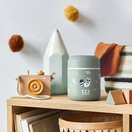 Lunch box isotherme enfant 280ml capsule Bleu dino+Cannelle fox+Rose birds+Vert raccoon 20 - vertbaudet enfant 