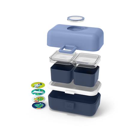 Lunch box à compartiments 800ml tresor Bleu dino+Bleu infinity+Bleu wolf+Cannelle fox+Rose birds+Rose blush+Rose papercut+Vert forest+Vert raccoon 10 - vertbaudet enfant 