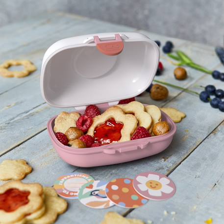 Boite à goûter enfant 600ml gram Blanc/rose+Bleu capy+Bleu dino+Bleu infinity+Bleu wolf+Cannelle fox+Rose birds+Rose blush+Rose moka+Rose papercut+Vert forest+Vert natural+Vert raccoon 54 - vertbaudet enfant 