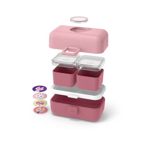 Lunch box à compartiments 800ml tresor Bleu dino+Bleu infinity+Bleu wolf+Cannelle fox+Rose birds+Rose blush+Rose papercut+Vert forest+Vert raccoon 31 - vertbaudet enfant 