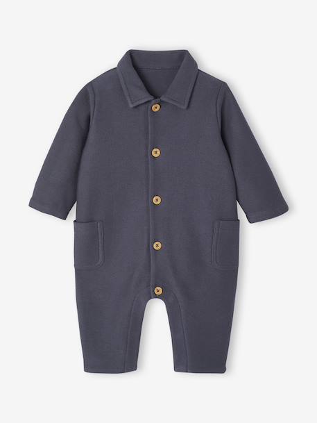 Combinaison naissance en sergé bleu ardoise 1 - vertbaudet enfant 
