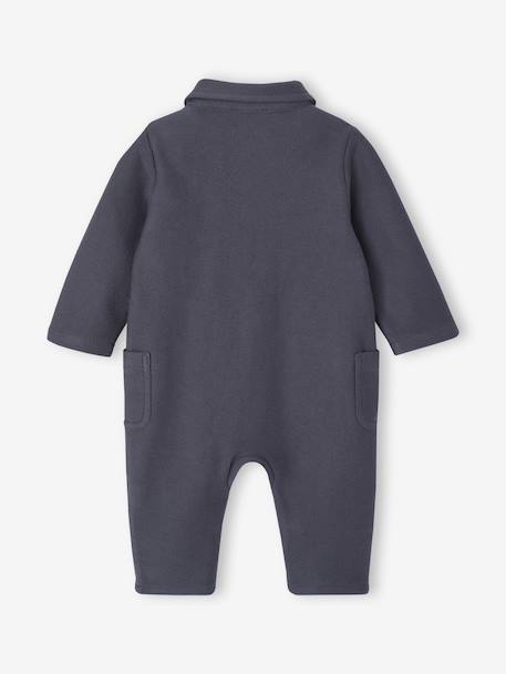 Combinaison naissance en sergé bleu ardoise 2 - vertbaudet enfant 