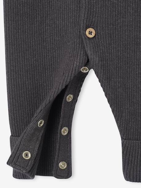 Combinaison en côtes bébé manches longues anthracite+beige chiné+gris chiné 4 - vertbaudet enfant 