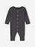 Combinaison en côtes bébé manches longues anthracite+beige chiné+gris chiné 1 - vertbaudet enfant 
