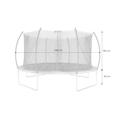 Trampoline rond ø 490cm avec filet de protection intérieur - jupiter inner trampoline 4,90m 490 cm Gris 3 - vertbaudet enfant 
