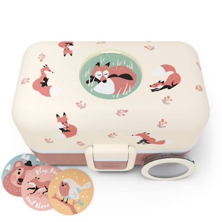 Lunch box à compartiments 800ml tresor Bleu dino+Bleu infinity+Bleu wolf+Cannelle fox+Rose birds+Rose blush+Rose papercut+Vert forest+Vert raccoon 19 - vertbaudet enfant 