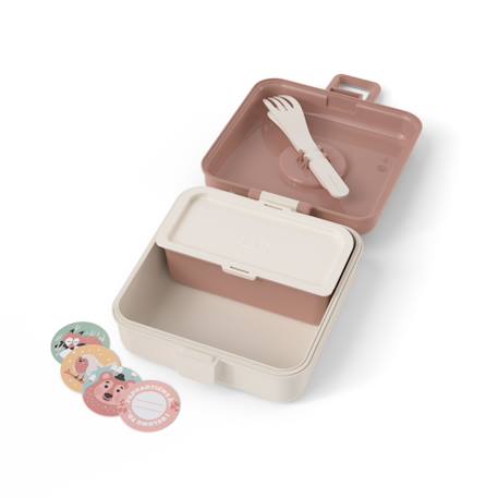 Boite à sandwich et goûter 850ml snacky Bleu dino+Bleu infinity+Bleu wolf+Cannelle fox+Rose birds+Rose blush+Vert forest+Vert raccoon 21 - vertbaudet enfant 