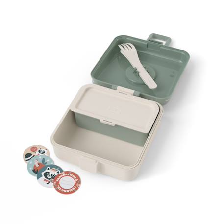 Boite à sandwich et goûter 850ml snacky Bleu dino+Bleu infinity+Bleu wolf+Cannelle fox+Rose birds+Rose blush+Vert forest+Vert raccoon 45 - vertbaudet enfant 