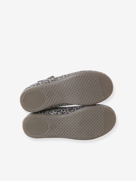 Ballerines cuir fille beige imprimé+or 5 - vertbaudet enfant 