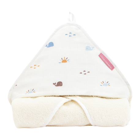 Cape de bain coton bio Ananas+Baleine+Fleurs 5 - vertbaudet enfant 