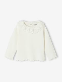 -T-shirt bébé manches longues avec collerette brodée