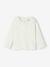 T-shirt bébé manches longues avec collerette brodée écru+kaki 1 - vertbaudet enfant 