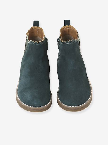 Boots enfant fille cuir élastiquées et zippées bordeaux+camel+marine+or+vert 26 - vertbaudet enfant 