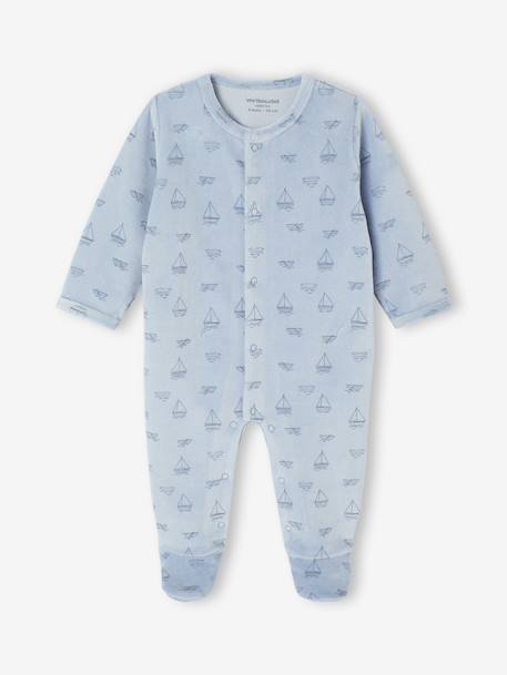 Lot de 3 pyjamas bébé garçon en velours bleu nuit 4 - vertbaudet enfant 
