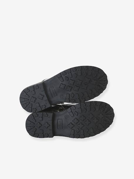 Bottines enfant fille vernies synthétique zippées noir+noir imprimé 10 - vertbaudet enfant 