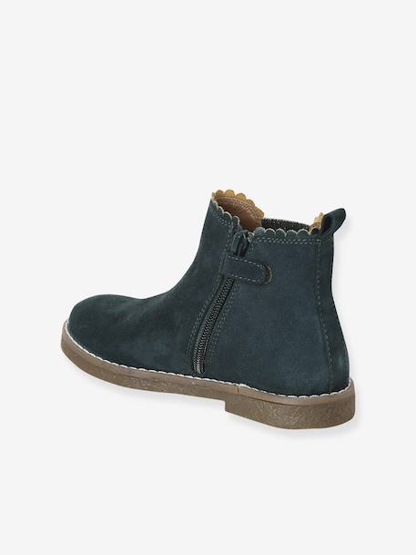 Boots enfant fille cuir élastiquées et zippées bordeaux+camel+marine+or+vert 25 - vertbaudet enfant 