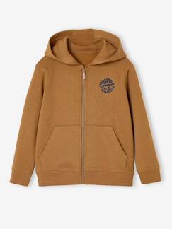 -Sweat garçon zippé à capuche motif poitrine