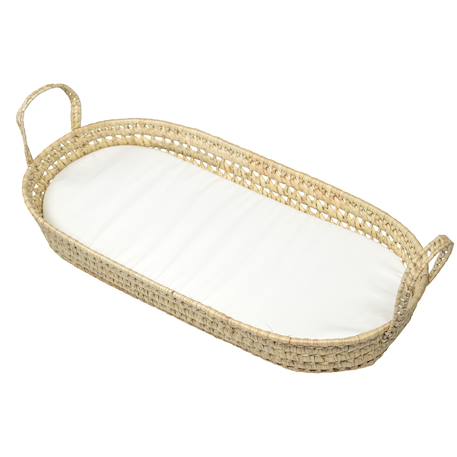 Matelas à langer + panier en fibres naturelles Beige 1 - vertbaudet enfant 